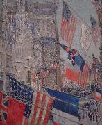 Childe Hassam Allies Day, May 1917 France oil painting artist
